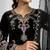 Black glass roman kurta pant set with organza dupatta