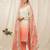 Coral crepe silk blend mirror kurta pant set with dupatta