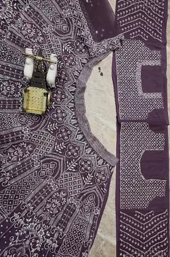 plum color Embroidery Sequins Work Net Lehenga Choli set