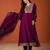 Women's Gorgeous Embroidery Work Vichitra Silk Fabric Flared Kurta Pant and Dupatta Set