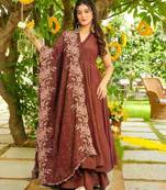 Orange crunchy kurta sharara set with dupatta