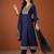 Women's Gorgeous Embroidery Vichitra Silk Fabric Flared Kurta Pant and Dupatta Set