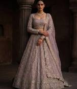Onion Pink color Coding Sequins Work Net Lehenga Choli set 