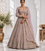Onion Pink color Coding Sequins Work Net Lehenga Choli set 