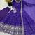 Dark blue heavily embroidered anarkali suit set