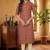 Maroon cotton blend geometric printed kurta for women