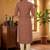 Maroon cotton blend geometric printed kurta for women