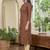 Maroon cotton blend geometric printed kurta for women