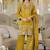 Mustard embroidered roman silk salwar suit