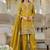 Mustard embroidered roman silk salwar suit