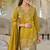 Mustard embroidered roman silk salwar suit
