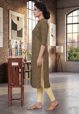 Multicolor cotton blend geometric printed kurta for women 2