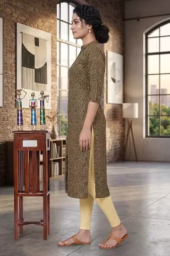 Multicolor cotton blend geometric printed kurta for women