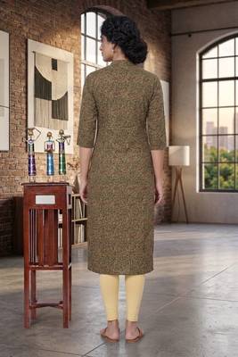 Multicolor cotton blend geometric printed kurta for women 3