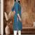 Blue cotton blend geometric printed kurta for women