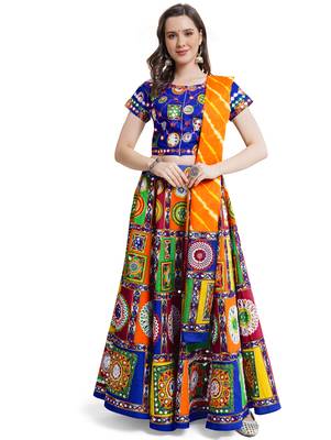 Women's Traditional Cotton Chaniya Choli Set with Dupatta  Free Size (upto 42) 3