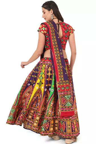 Women's Traditional Cotton Chaniya Choli Set with Dupatta  Free Size (upto XL)