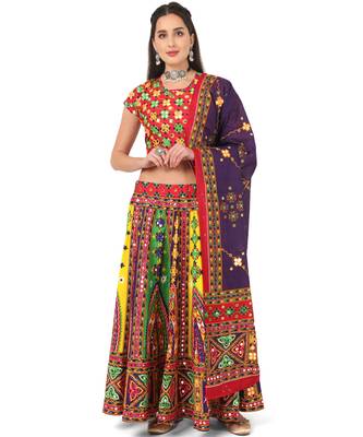 Women's Traditional Cotton Chaniya Choli Set with Dupatta  Free Size (upto 42) 5
