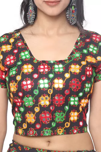  Women's Traditional Cotton Chaniya Choli Set with Dupatta  Free Size (upto XL)
