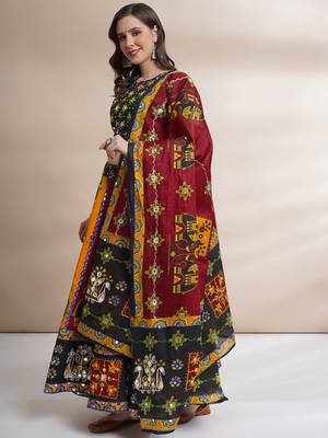  Women's Traditional Cotton Chaniya Choli Set with Dupatta  Free Size (upto 42) 4