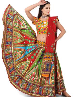  Women's Traditional Cotton Chaniya Choli Set with Dupatta  Free Size (upto 42) 1