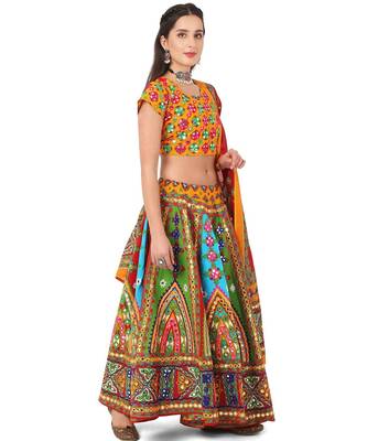  Women's Traditional Cotton Chaniya Choli Set with Dupatta  Free Size (upto 42) 3