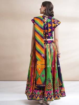  Women's Traditional Cotton Chaniya Choli Set with Dupatta  Free Size (upto 42) 3