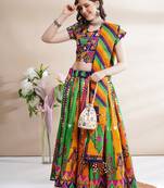  Women's Traditional Cotton Chaniya Choli Set with Dupatta  Free Size (upto 42)