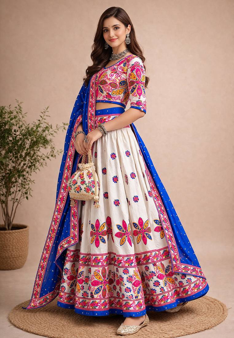  Women's 3-Piece Chaniya Choli Set with Dupatta  Free Size (upto 42)