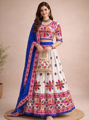  Women's 3-Piece Chaniya Choli Set with Dupatta  Free Size (upto 42) 4