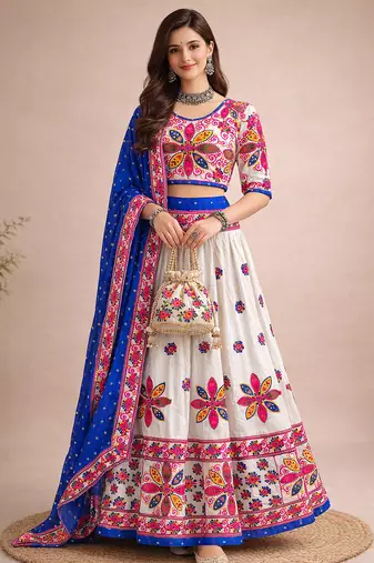  Women's 3-Piece Chaniya Choli Set with Dupatta  Free Size (upto XL)
