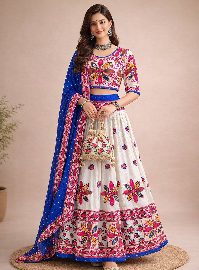  Women's 3-Piece Chaniya Choli Set with Dupatta  Free Size (upto 42)