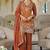 Rust copper shimmer tissue silk blend embroidered kurta set with dupatta