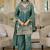 Teal shimmer tissue silk blend embroidered kurta set with dupatta