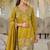 Mustard yellow shimmer tissue silk blend embroidered kurta set with dupatta