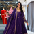 Dark blue heavily embroidered anarkali suit set