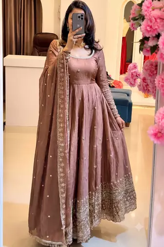 Oniun heavily embroidered anarkali suit set