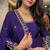 Dark blue heavily embroidered anarkali suit set