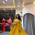 Yellow heavily embroidered anarkali suit set