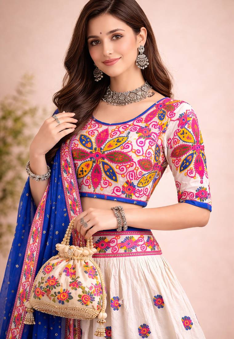 Women's 3-Piece Chaniya Choli Set with Dupatta  Free Size (upto 42)