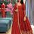 Orange heavily embroidered anarkali suit set