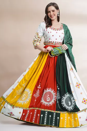  Women's 3-Piece Chaniya Choli Set with Dupatta  Free Size (upto XL)