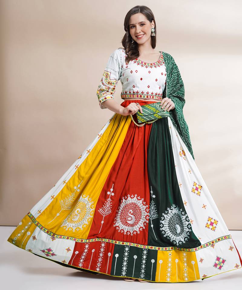  Women's 3-Piece Chaniya Choli Set with Dupatta  Free Size (upto 42)