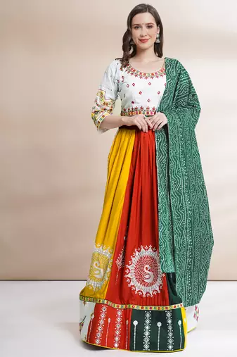  Women's 3-Piece Chaniya Choli Set with Dupatta  Free Size (upto XL)
