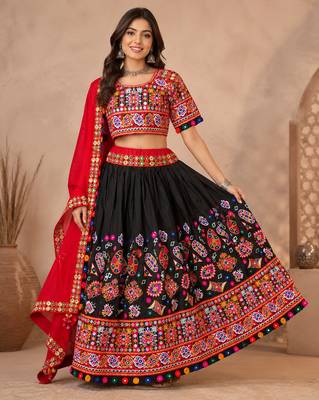 Women's 3-Piece Chaniya Choli Set with Dupatta  Free Size (upto 42) 1