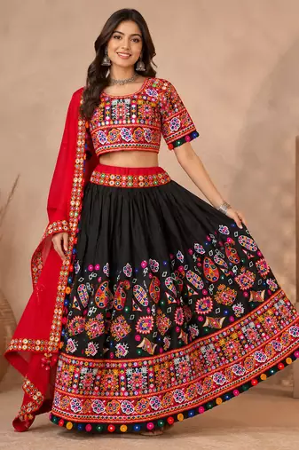 Women's 3-Piece Chaniya Choli Set with Dupatta  Free Size (upto XL)