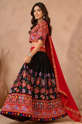 Women's 3-Piece Chaniya Choli Set with Dupatta  Free Size (upto XL)