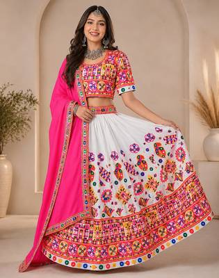  Women's 3-Piece Chaniya Choli Set with Dupatta  Free Size (upto 42) 1