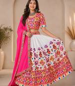  Women's 3-Piece Chaniya Choli Set with Dupatta  Free Size (upto 42)