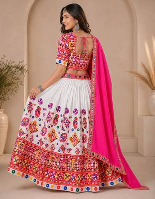  Women's 3-Piece Chaniya Choli Set with Dupatta  Free Size (upto 42) 2